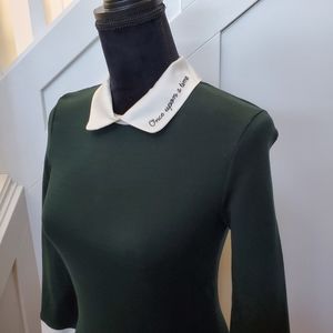 "Once upon a time" embroidered Collar Dress